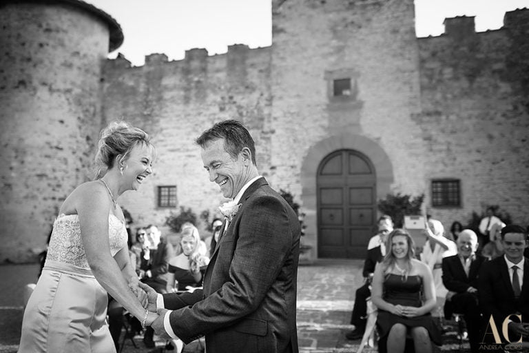 Intimate wedding in Tuscany castle "Castello di Gabbiano" in Mercatale Val di Pesa: Donna and Scott get married. Andrea Corsi italian destination wedding photographer